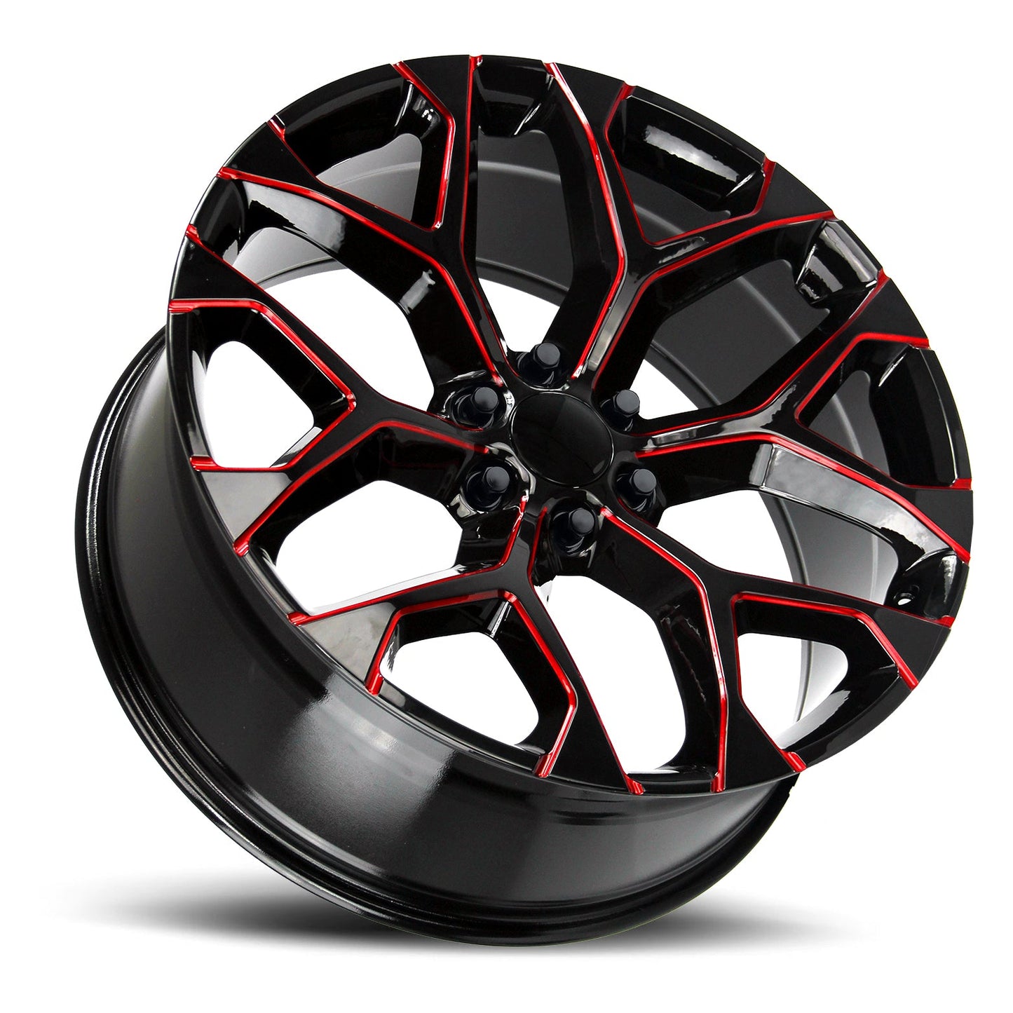 Snowflake Gloss Black Candy Red Milled-1